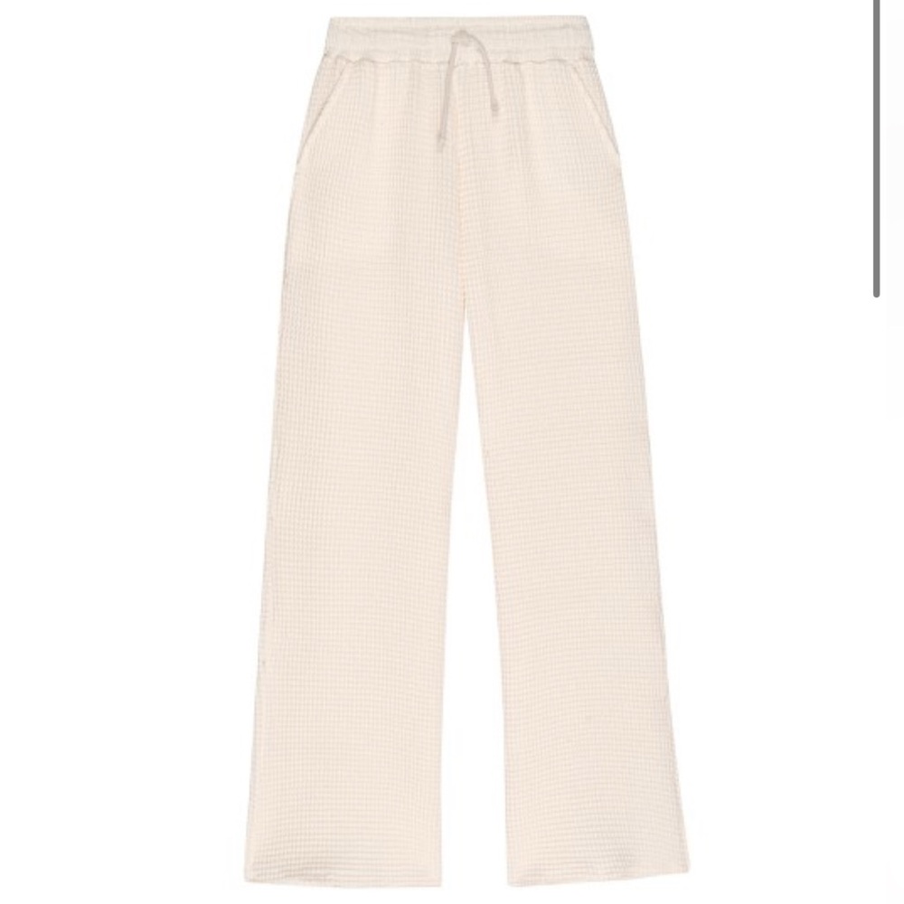 DONNI Waffle Knit Pants in Blush Pink
